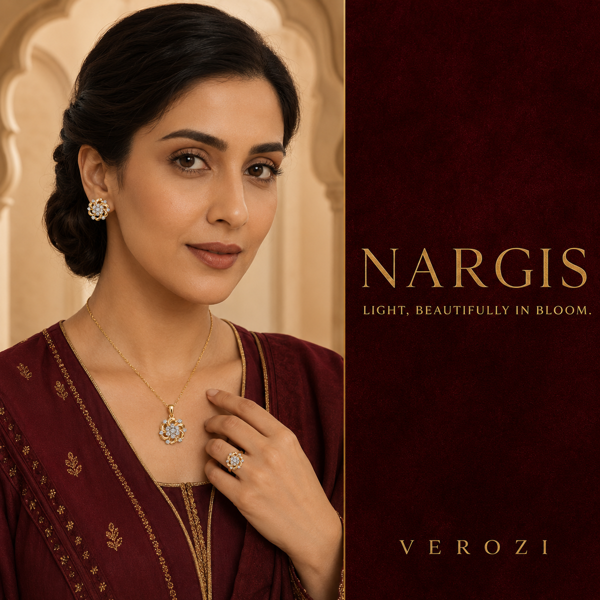 Nargis Sculpted Petal Swirl | 4Pc Set