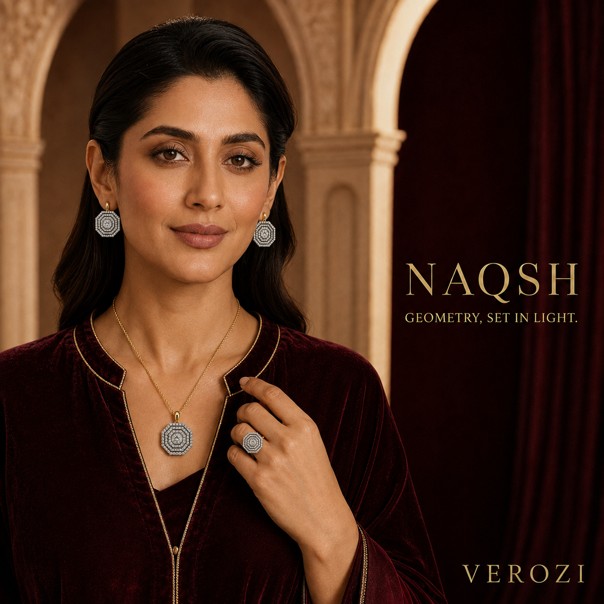 Naqsh Concentric Octagonal Halo | 4Pc Set