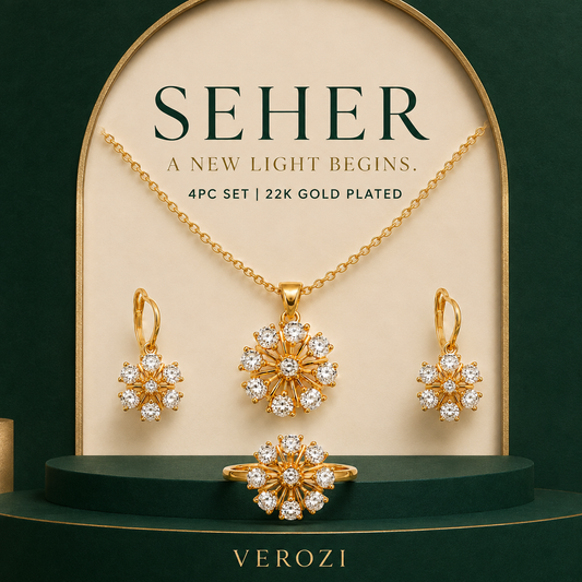 Seher Clear Crystal Radiant Burst | 4Pc Set | Imported