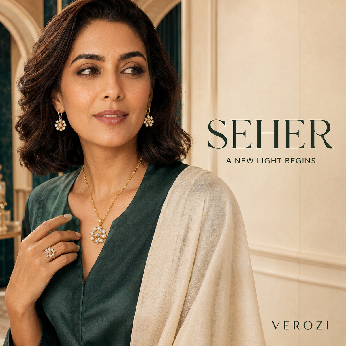 Seher Clear Crystal Radiant Burst | 4Pc Set | Imported