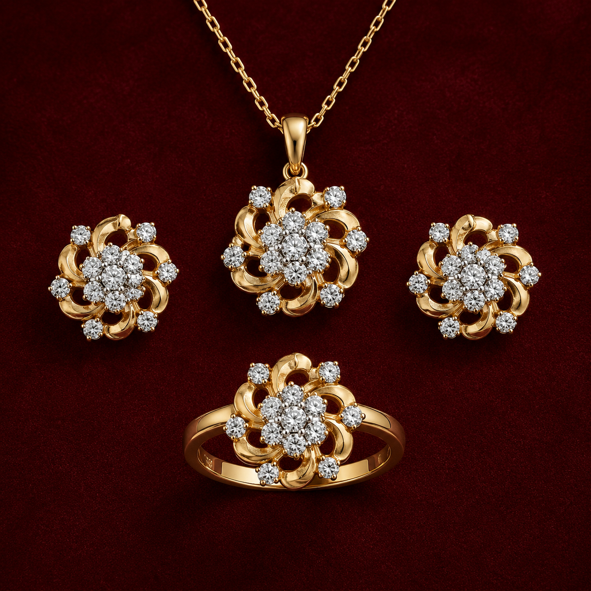 Nargis Sculpted Petal Swirl | 4Pc Set
