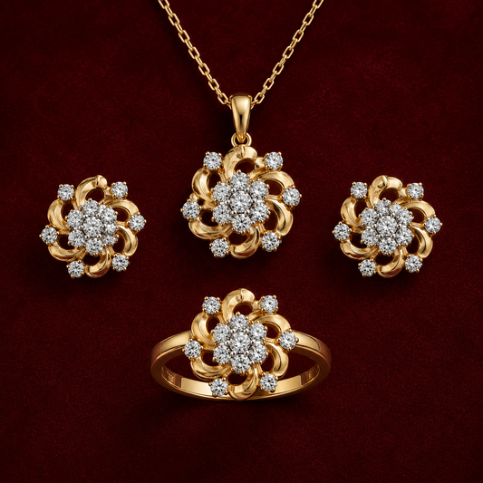 Nargis Sculpted Petal Swirl | 4Pc Set