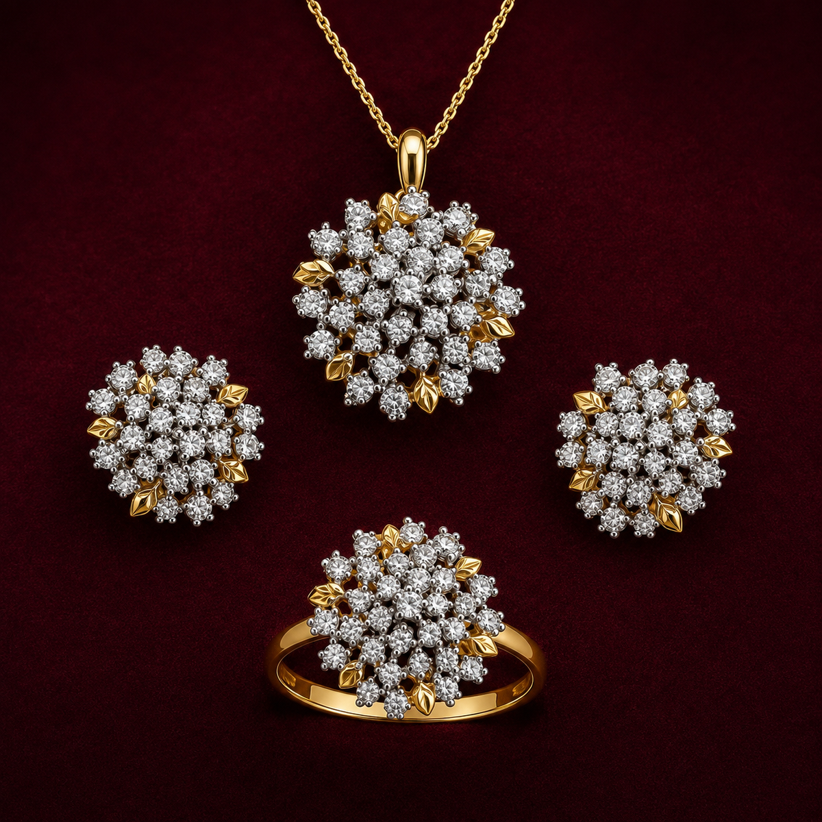 Bahaar Gilded Blossom | 4Pc Set