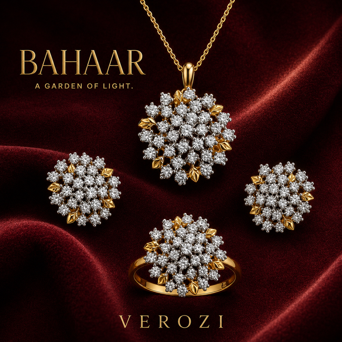 Bahaar Gilded Blossom | 4Pc Set