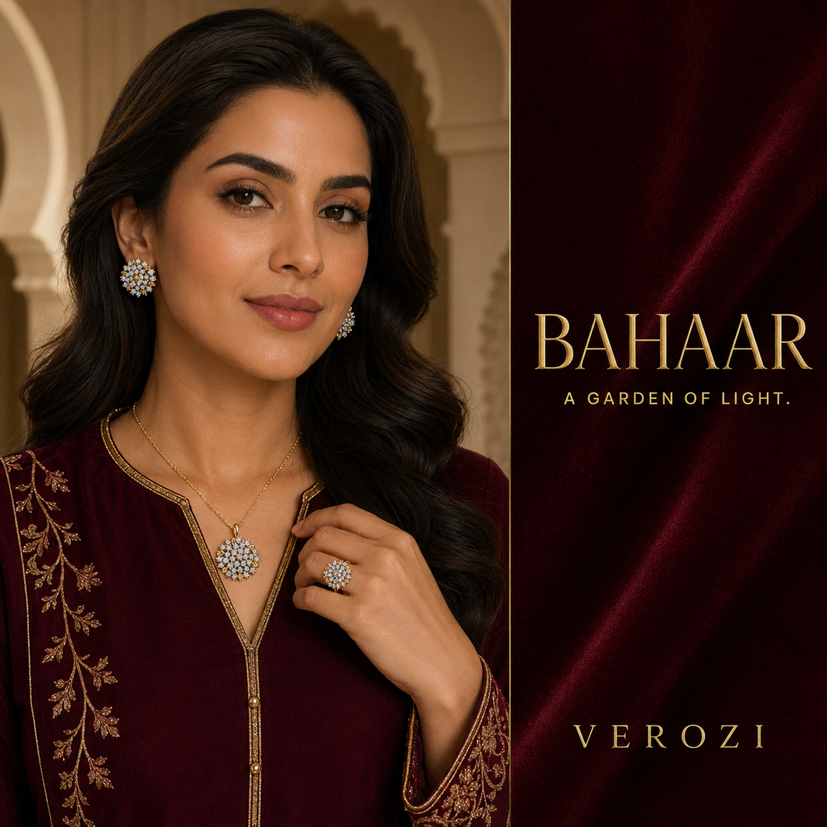 Bahaar Gilded Blossom | 4Pc Set