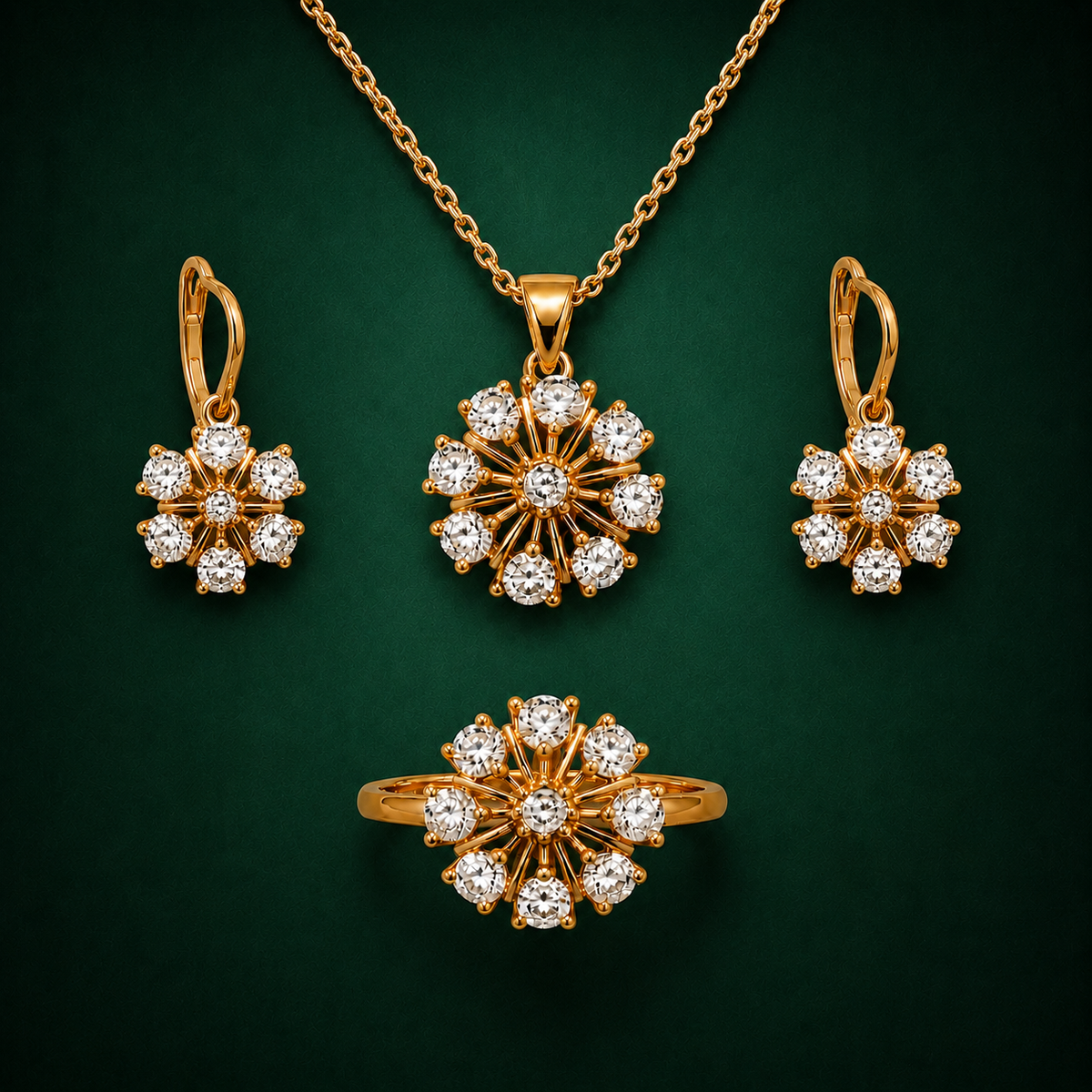 Seher Clear Crystal Radiant Burst | 4Pc Set | Imported