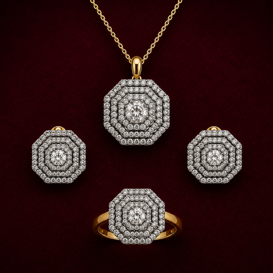 Naqsh Concentric Octagonal Halo | 4Pc Set